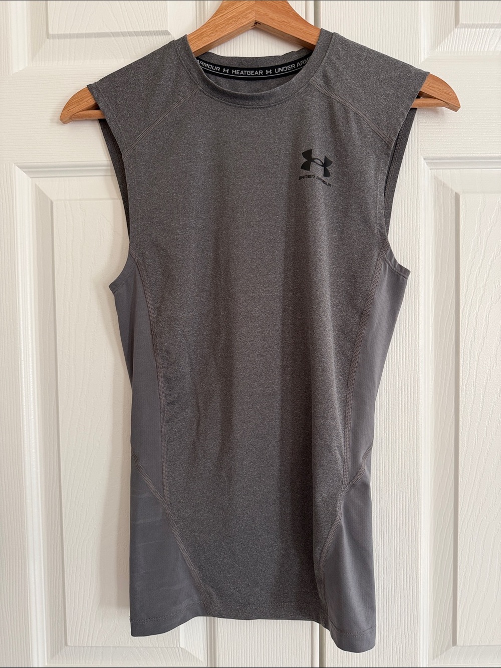 Under Armour Gray Sleeveless HeatGear Compression Tank - Men's